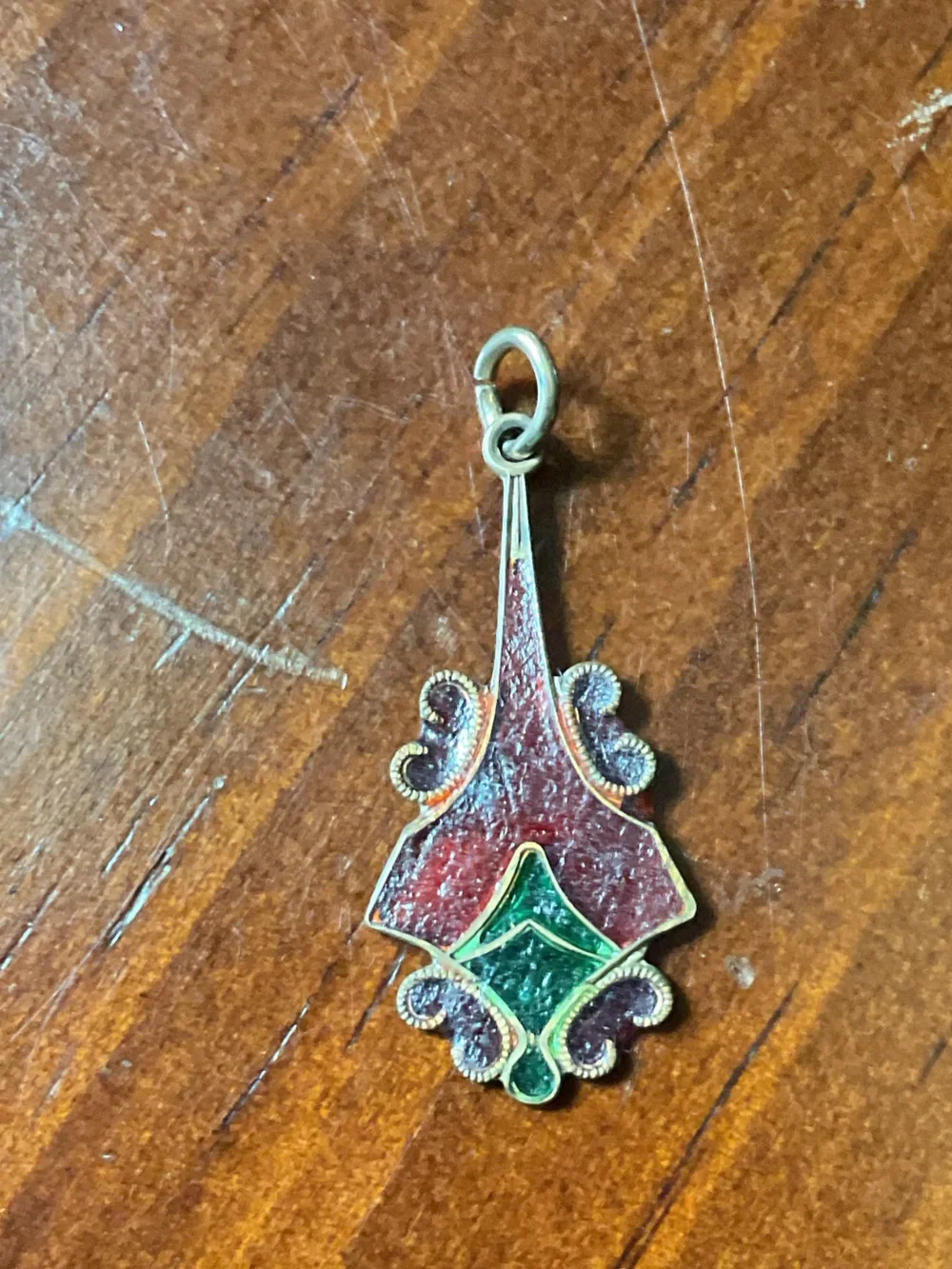Antique Art Nouveau Plique à Jour Enamel Pendant